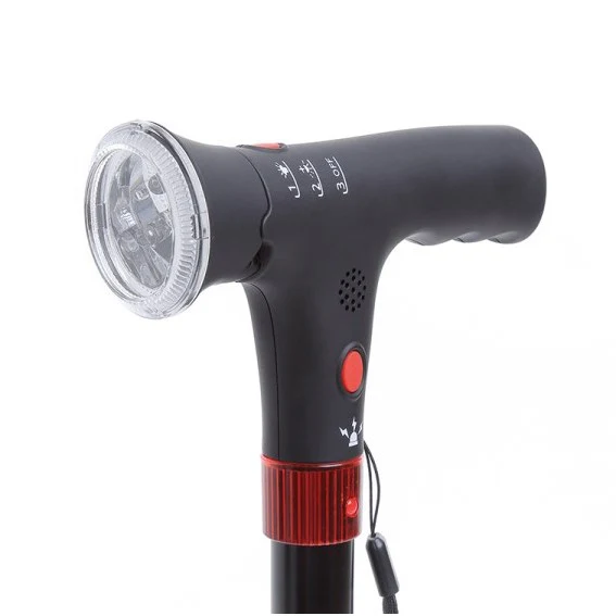 Bastone in alluminio regolabile BRIO RP165 con luce e avviso acustico - immagine 2